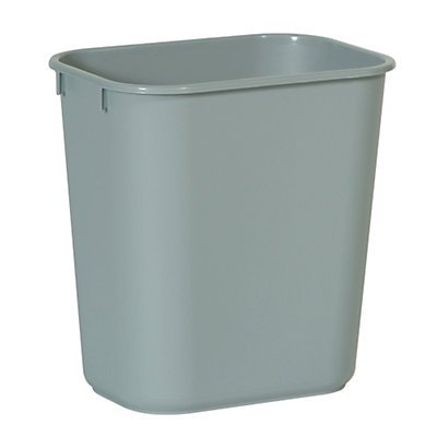 Rubbermaid Commercial Products Deskside Wastebasket/Trash Can, 3.25-Gallon/13-Quart, Gray, Plastic, for Bedroom/Bathroom/Office, Fits Under Desk/Sink/Cabinet, Pack of 12