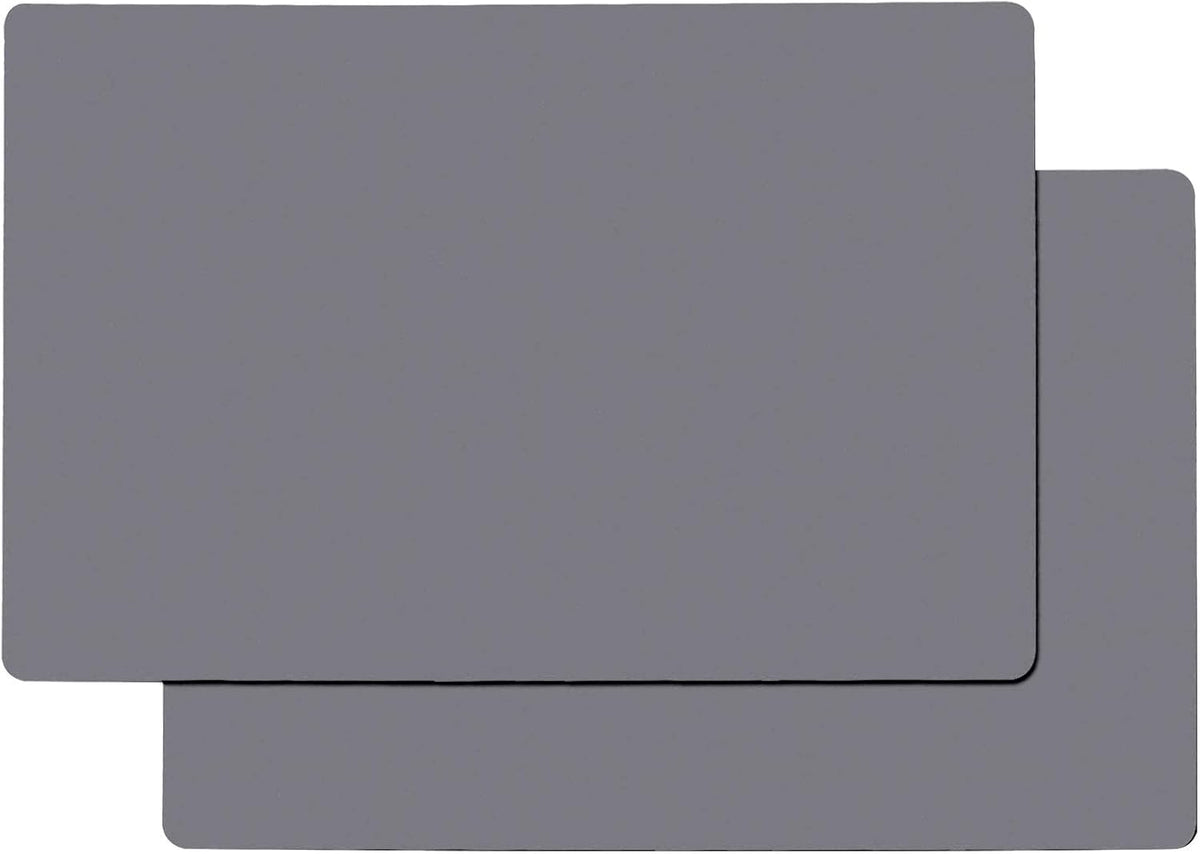 Gartful Gray Silicone Mats for Kitchen Counter, Large Silicone Countertop Protector, 25" x 17" Heat Resistant Desk Saver Pad, Nonskid Multipurpose Mat, Placemat, Non-Slip, 2PCS