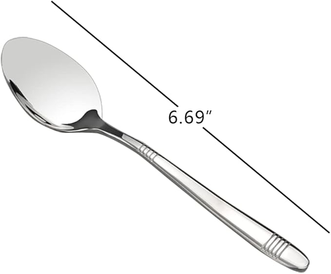 Begale 12-Piece Stainless Steel Dessert Spoons, Small Spoon