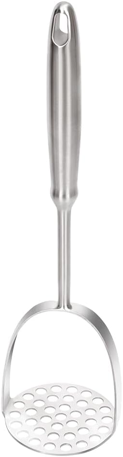 Brigii Potato Masher, Dual Arc for Easy, Labor-Saving Mashing, 304 Stainless Steel, Sturdy and Durable One-Piece Potato Press, Dishwasher Safe, for Potatoes and More
