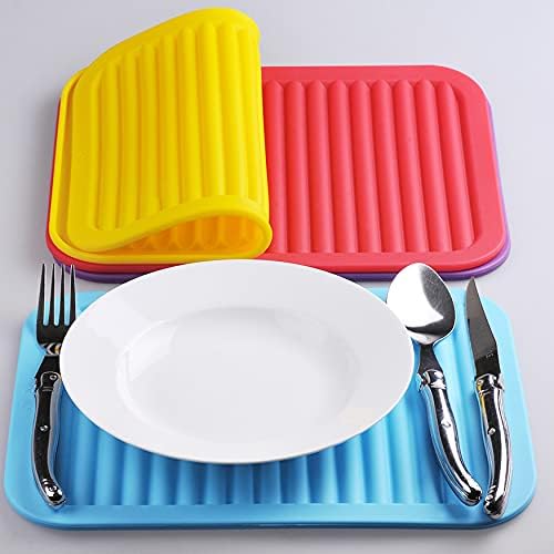 Smithcraft Silicone Trivets Mats for Hot Dishes and Hot Pots, Hot Pads for Countertops, Tables, Pot Holders, Spoon Rest Small Drying Mats Set of 2 Color Brown