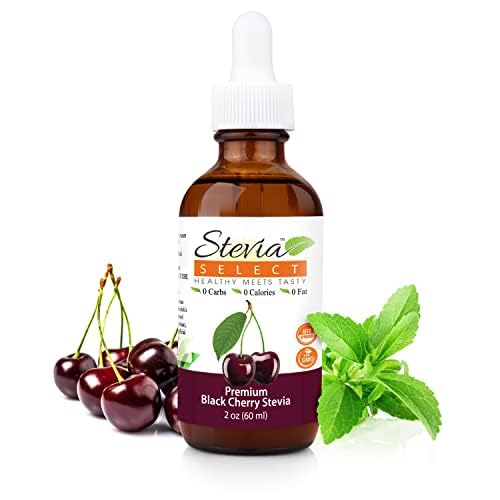 Stevia Select Black Cherry Flavored Liquid Stevia – Zero Calorie Coffee, Tea, Drink & Baking Sweetener, All-Natural, No Erythritol, Keto-Friendly Sugar Alternative, 300 Servings – 2 Oz