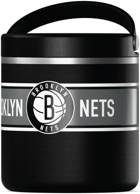 Hydrapeak x NBA Officially Licensed Brooklyn Nets 25oz Stainless Steel Vacuum Insulated Thermos Food Jar with Handle, Wide Mouth Leak-Proof Soup Thermos for Adults, 10 Hours Hot and 16 Hours Cold