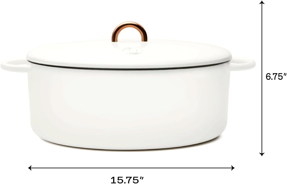 Great Jones Dutchess Cast Iron Dutch Oven Pot With Lid (Salt) - Large 6.75 Quart Size, Dual Handles - All Stovetop Safe - 500° Dutch Oven For Bread Baking | Dishwasher Friendly