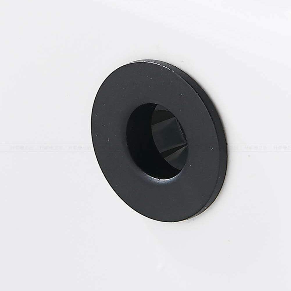 Sink Basin Trim Overflow Cover Brass Insert in Hole Round Caps Matte Black 3 PCS