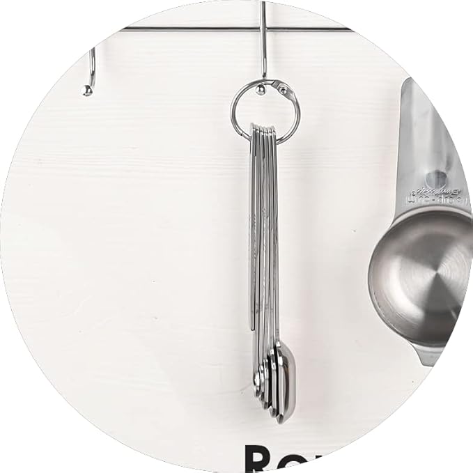 Measuring Spoons Set, 18/8 Stainless Steel Measuring Spoons, Heavy Duty Narrow Metal Measure Spoon with Long Handle, Metric & US Engraved Measurements Set 9 Fits in Spice Jars for Dry or Liquid
