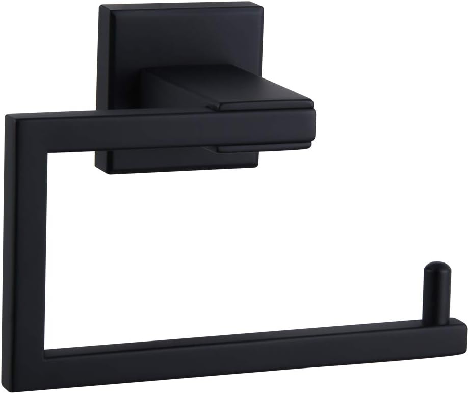 Matte Black Toilet Paper Holder SUS 304 Stainless Steel Wall Mounted Toilet Tissue Roll Holder for Bathroom