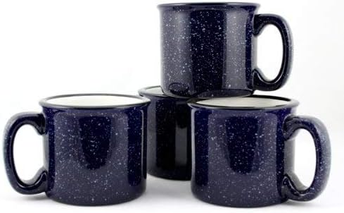 Ceramic Campfire Mug, 15oz - Set of 4 (Cobalt Blue)