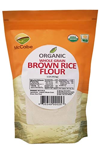 McCabe Organic Brown Rice Flour - Brown Rice Flour Organic | Rich with Fiber & Minerals | USDA and CCOF Certified | Product of USA | 1Lb (Pack of 3)