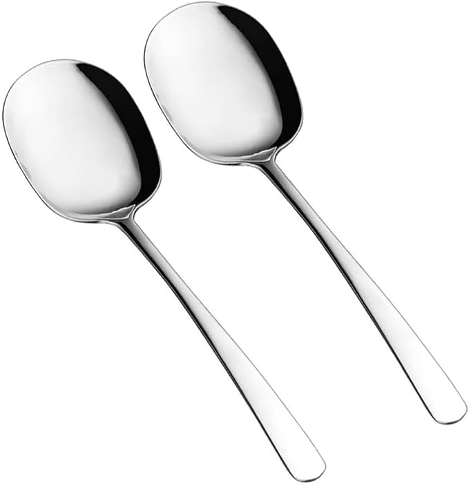 SIAIQIANG Extra-Large Serving Spoons Set,Food-Grade 18/8 Stainless Steel,11.4-Inch Serving Utensils Set,Ideal for Salads, Pasta Platters,Mashed Potatoes,Buffets,and More (2-Pack)