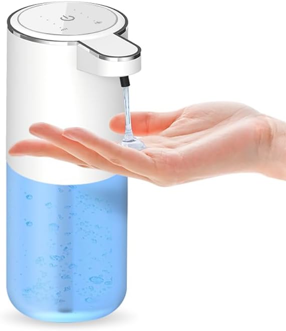 Automatic Liquid Soap Dispenser, Touchless Hand Soap Dispenser Rechargeable, Dish Liquid Soap Dispenser Electric for Bathroom Countertop, Kitchen and Commercial 12.85oz/380mL