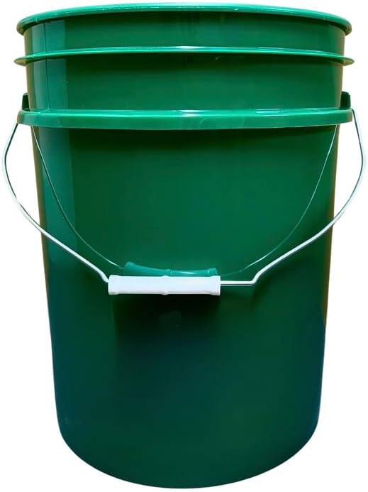 House Naturals 5 Gallon Premium HPDE Plastic Bucket - Made in USA Food Grade Storage Container, BPA Free All Purpose Pail (1, Dark Green)