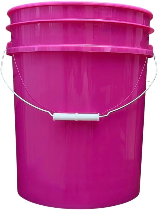 House Naturals 5 Gallon Premium HPDE Plastic Bucket - Made in USA Food Grade Storage Container, BPA Free All Purpose Pail (2, Magenta)