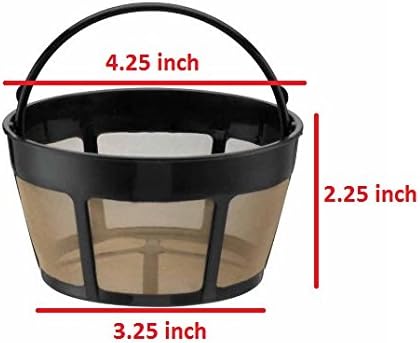 GoldTone Brand Reusable 8-12 Cup Basket Coffee Filter fits Cuisinart Basket Style Coffee Makers and Brewers. - BPA Free (2)