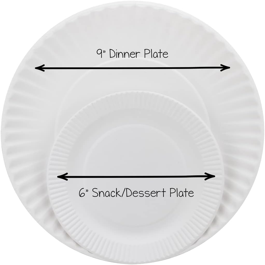 Hygloss Products Paper Plates - Uncoated White Plate - Use for Foodware, Events, Activities, Crafts Projects and More - Environmentally Friendly - Recyclable and Disposable - 9-Inches - 200 Pack