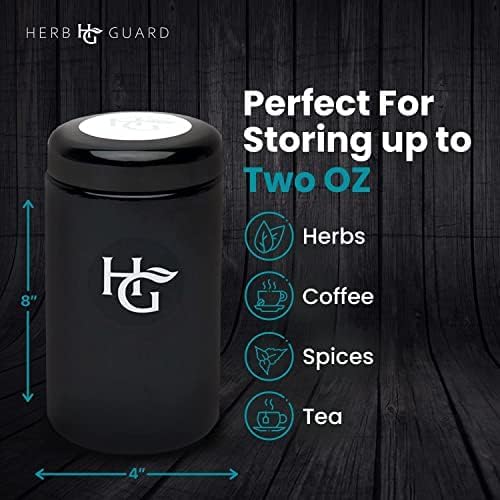 Herb Guard - 2 Oz Airtight Ultraviolet Jar (1 Liter), Humidity Pack Keeps Herbs Fresh for Months [5 Pack]