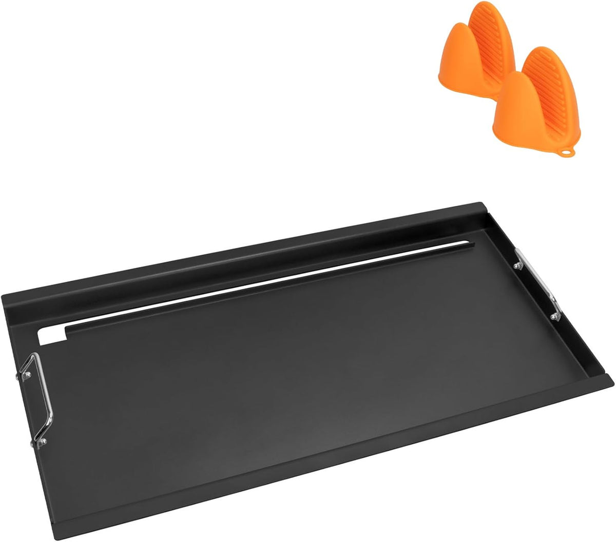 Full-Size Griddle Inserts for Nexgrill Home Depot 6 Burner, Flat Top Griddle with Silicone Handles for Nexgrill 720-0896 720-0896B 720-0896E 720-0896C 720-0898 720-0898A 720-0896BK 720-0896CP Grills
