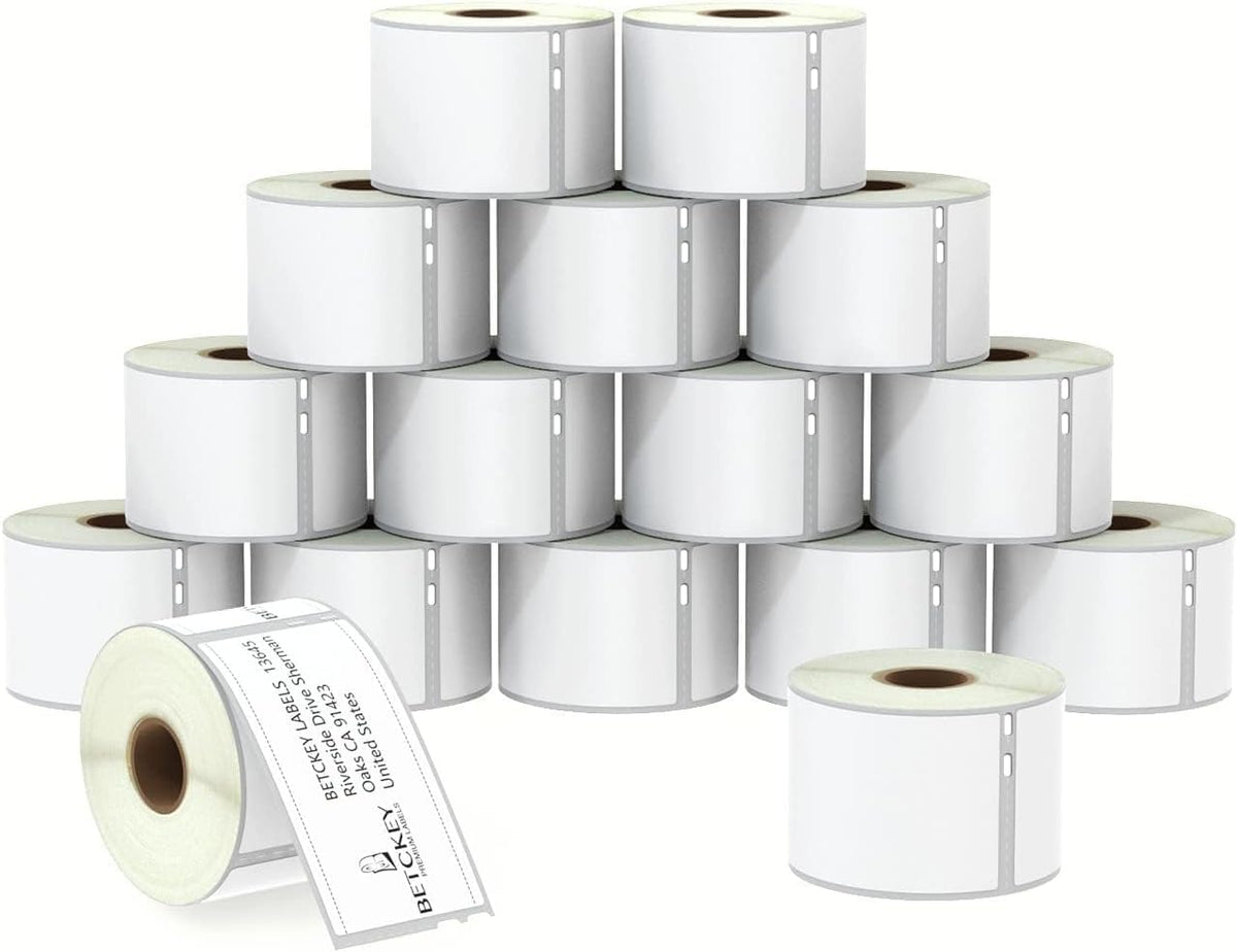 BETCKEY - Multipurpose Labels Replace for DYMO 30324/30258 (2-1/8" x 2-3/4"), Perforated, Compatible with DYMO Labelwriter 450, 4XL, NOT Fit 550 & 5XL [16 Rolls/6400 Labels]