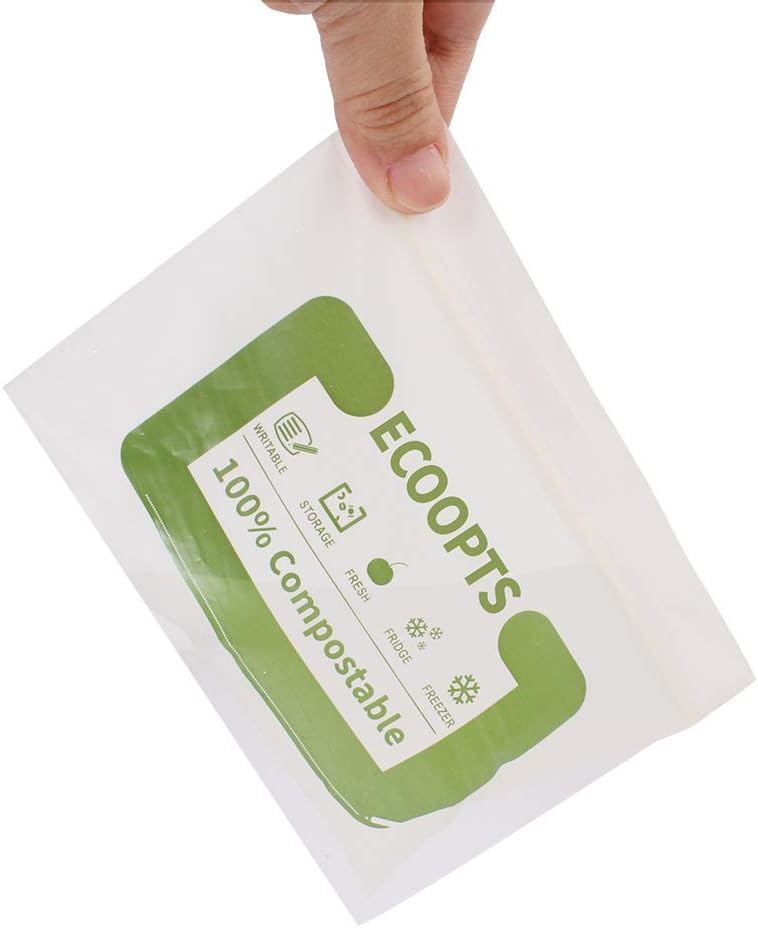 100% Compostable Snack Zip Bag | ECO-Friendly Small Storage Bags | Freezer Bag | Plant-Based BPA-free | Seal well for Cookie, Chips and Snack (1, Small)