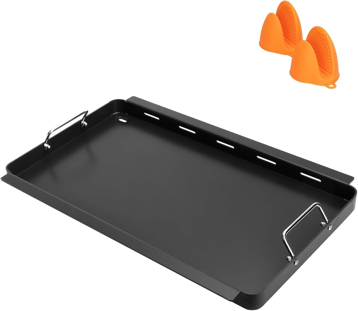 Full-Size Griddle Inserts for Nexgrill 5 Burner 720-0888 720-0888N 720-0882A 720-0882S Grill, Flat Top Griddle with Silicone Handles for Nexgrill Home Depot 4 Burner 720-0830H 720-0830X Grills