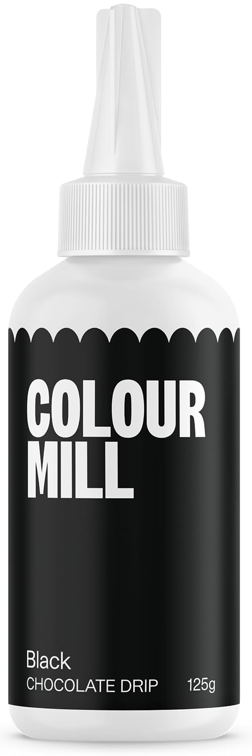 Colour Mill Chocolate Drip Easy-Melt Drizzle for Desserts, 125 Grams Black