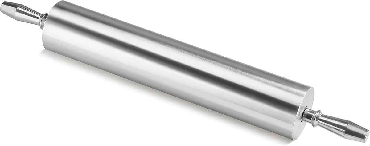 New Star Foodservice Extra Heavy Duty Restaurant Aluminum Rolling Pin, 18", Silver