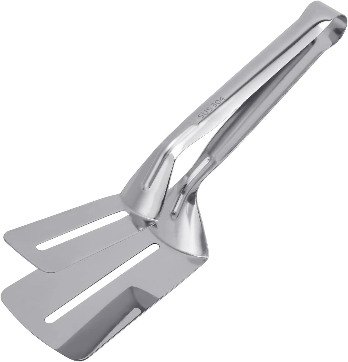 Steak Clamps, 3-in-1 Cooking Tong, Double Sided Spatula, 11 inch Multifunctional Stainless Steel Food Flipping Spatula Tongs Clip for Beefsteak Bread Hamburger BBQ Meats Pizza Pies Bread Fish (1 Pack)