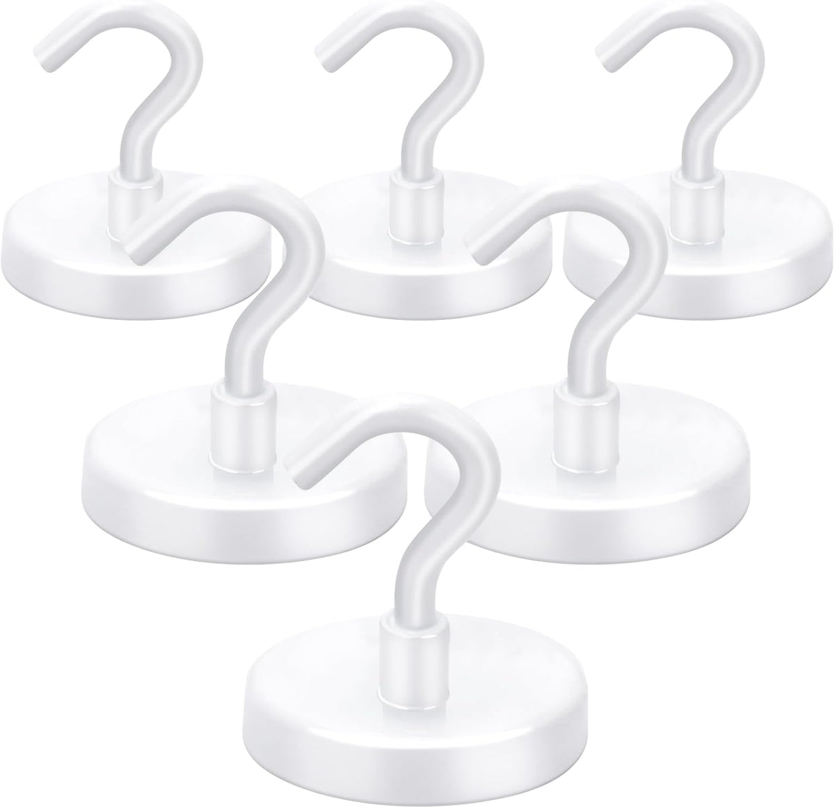 LOVIMAG Cruise Ship Essentials, 110Lbs Cruise Door Magnets, White Cruise Magnetic Hooks, Magnetic Hooks Heavy Duty for Hanging Celling, Grill, Refrigerator Kitchen-6 Pack