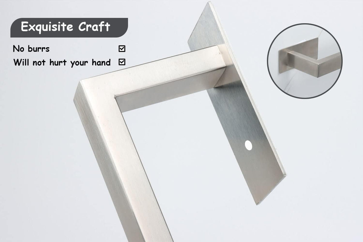 Bathroom Towel Bar Self Adhesive, No Drilling Towel Rack Easy to Install,Hand Towel Holder Made of Premium Stainless Steel Sticky on Hand Towel Hanger for Kitchen, Toilet.(12IN, Brushed)