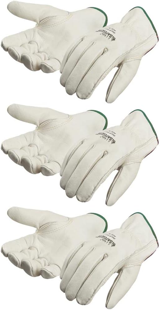 J. J. Keller & Associates, Inc. SAFEGEAR Cowhide Leather Work Gloves with Keystone Thumb