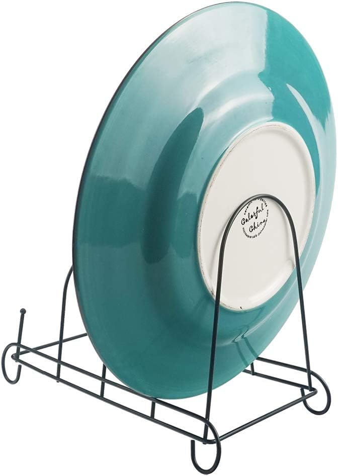Artliving 4-Tier Metal Scrollwork Dish Rack Plate Rack Display Stand Holder Cabinet Organizer Set of 2