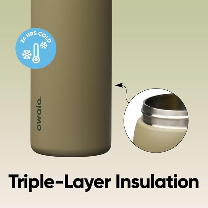 Owala FreeSip Insulated Stainless Steel Water Bottle with Straw, BPA-Free Sports Water Bottle, Great for Travel, 32 Oz, Off Road