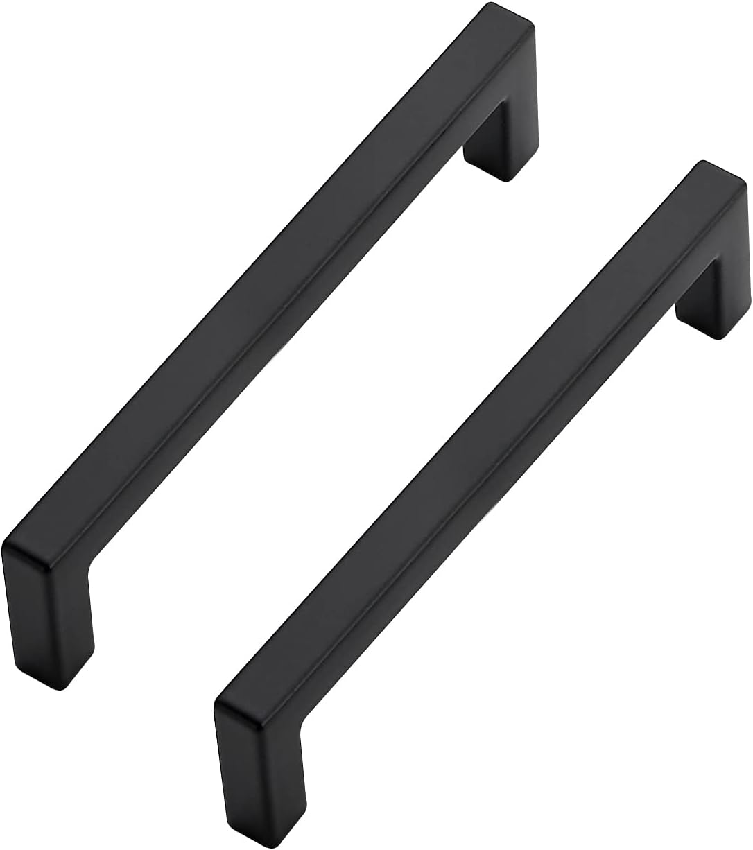 Ravinte 5 Pack Solid 4 Inch Center to Center Slim Square Bar Drawer Handles Kitchen Cabinet Handles Black Drawer Pulls Kitchen Cabinet Hardware Matte Black Pulls