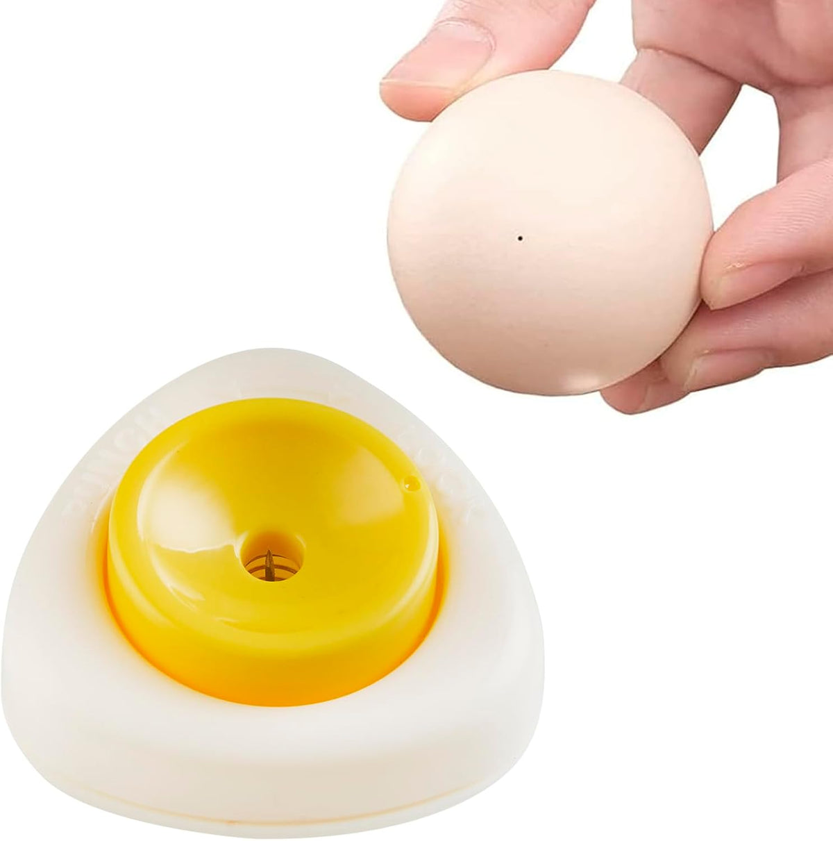 Egg Piercers for Raw Eggs, Egg Hole Poker Egg Separator Tools for Kitchen Gadgets for Hard Boiled Eggs Simple Egg Punchers Piercer with Retractable and Sharp Pin 2 Pack, Yellow, White