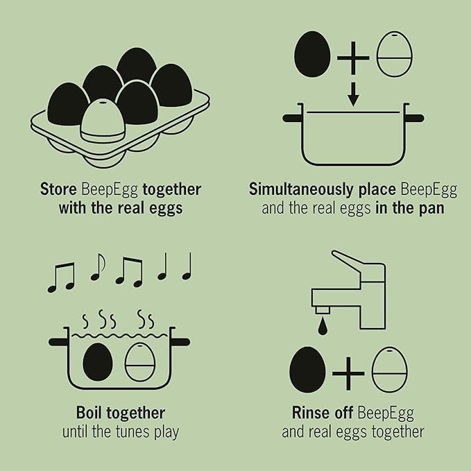 Bighorn Sheep BeepEgg – Egg Timer for Boiling Eggs – Musical Egg Cooker for Soft, Medium, Hard Boiled Eggs – Food Safe – Singing Floating Egg Timer – Egg Cooker for 3 Levels of Doneness - Brainstream