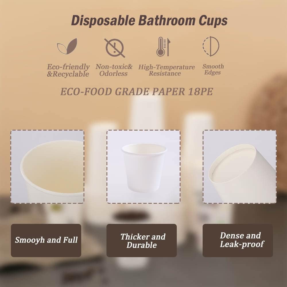 Lamosi 300 Pack 5 oz Paper Cups, Disposable Bathroom Cups 5oz Paper, Small Mouthwash Cups, Paper Espresso Cups, Mini Paper Cups for Travel, Party, Picnics, Home