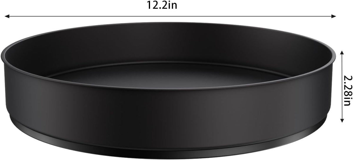 VAEHOLD Lazy Susan Stainless Steel Black Spice Rack Turntable for Pantry Cabinet - Decorative Trays Storage Containers Organizer for Kitchen Cabinet, Snacks, Bathroom (12 inches)