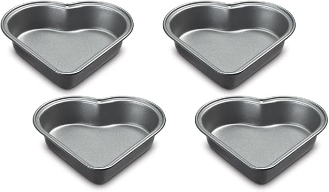 Cuisinart 4-Pc Mini Heart Pan Set, Small, Black