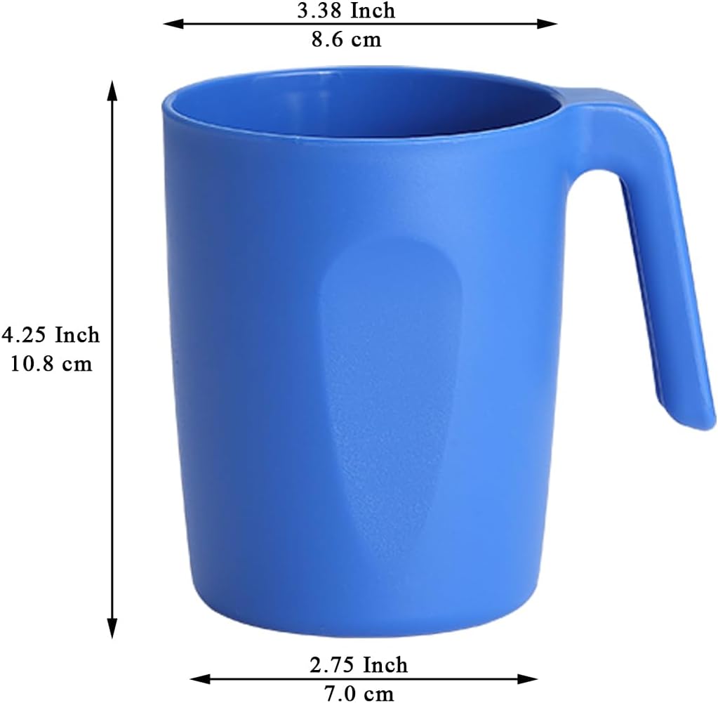 Kyraton Plastic Mug Set 12 Pieces, UKR Color Unbreakable And Reusable Light Weight Travel Coffee Mugs Espresso Cups Easy to Carry And Clean, Dishwasher Safe
