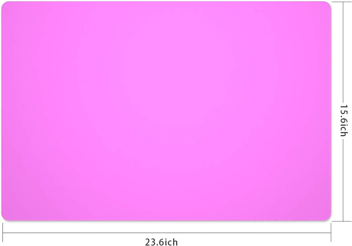 Silicone Placemats, Food-Grade Non-Slip Waterproof, Dining, Stain Resistant, Countertop Protector, Kitchen Counter Mat, Heat Resistant, Baking mat Dishwasher Safe (23.6"×15.7"-2pack, Rose)