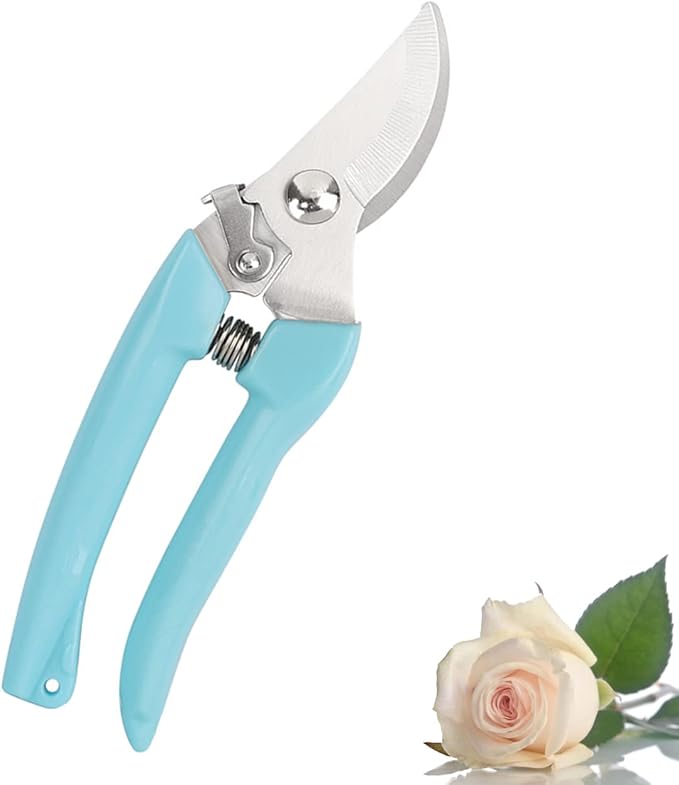 Leize Pruning Shears, Gardening Hand Pruner, Floral Shears, Strong Pruner for Flowers, Branches and Leaves (LightBlueA)