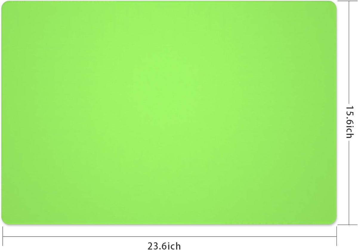Silicone Placemats, Food-Grade Non-Slip Waterproof, Dining, Stain Resistant, Countertop Protector, Kitchen Counter Mat, Heat Resistant, Baking mat Dishwasher Safe (23.6"×15.7"-1pack, Green)