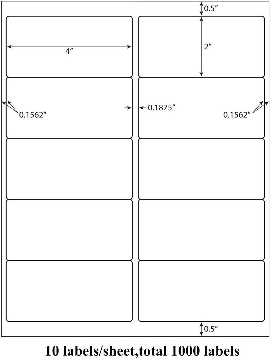 9527 Product 10 UP Sticker Labels,2x4 inches FBA Shipping Address Labels for Laser/Ink Jet Printer,Total 10000 Labels
