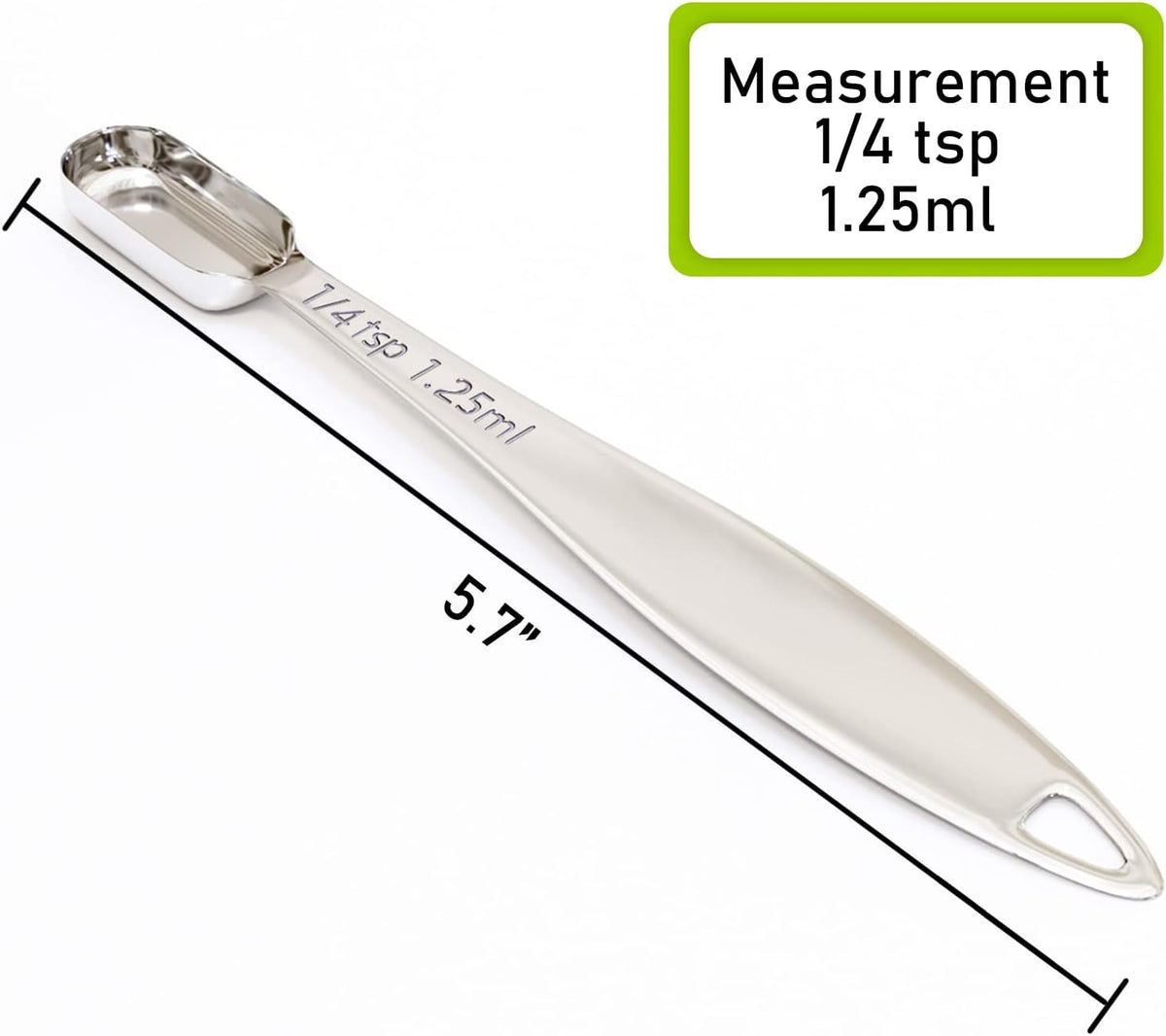 1PCS 1/4Teaspoon (1.25ml) Single Measuring Spoon, Individual Stainless Steel Long Handle Measure Tablespoon Only