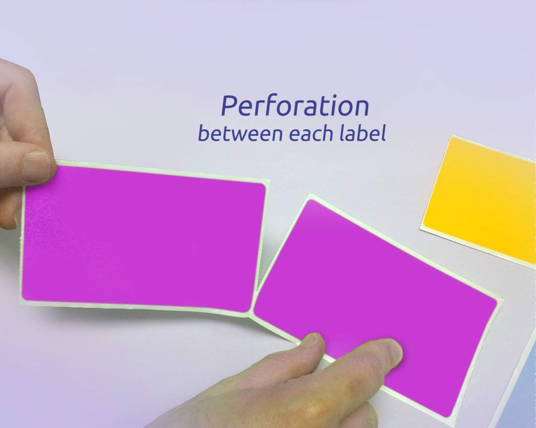 NextDayLabels 500 Rectangle Stickers (3" x 5") - Color Coding Labels Roll - Moving Labels for Boxes, Colored Inventory Stickers for Packing, Organizing, and Storage - Made in USA - Fluorescent Purple