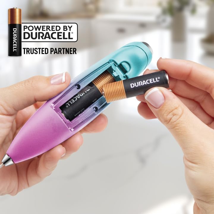Zulay Kitchen Powerful Milk Frother Wand With 4 AA Duracell Batteries - Ultra Fast Handheld Drink Mixer - Electric Whisk Foam Maker for Coffee, Lattes, Cappuccino, Matcha & Creamer -