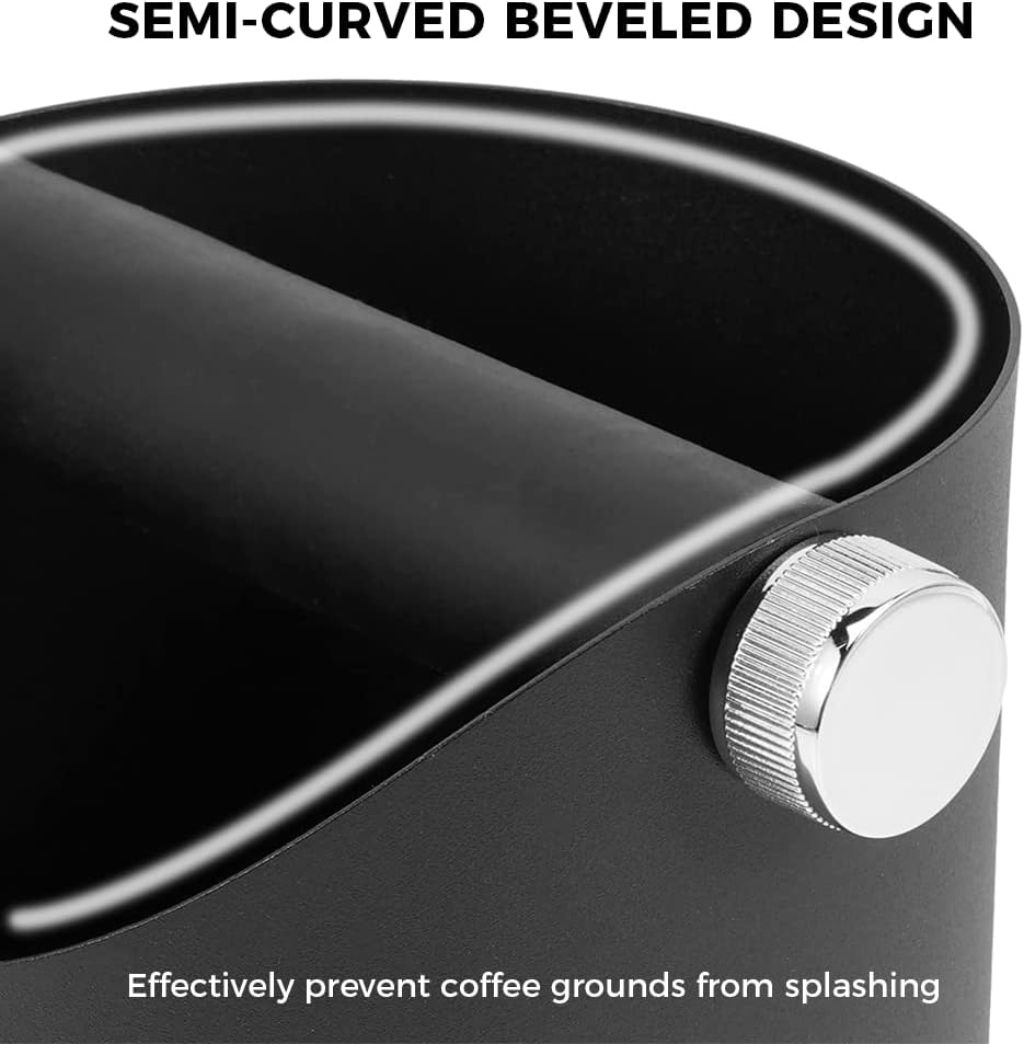 Espresso Knock Box, Large Capacity & Non-Slip Base Coffee Knock Box, Barista Tools, Espresso Machine Accessories (Gray-Small)