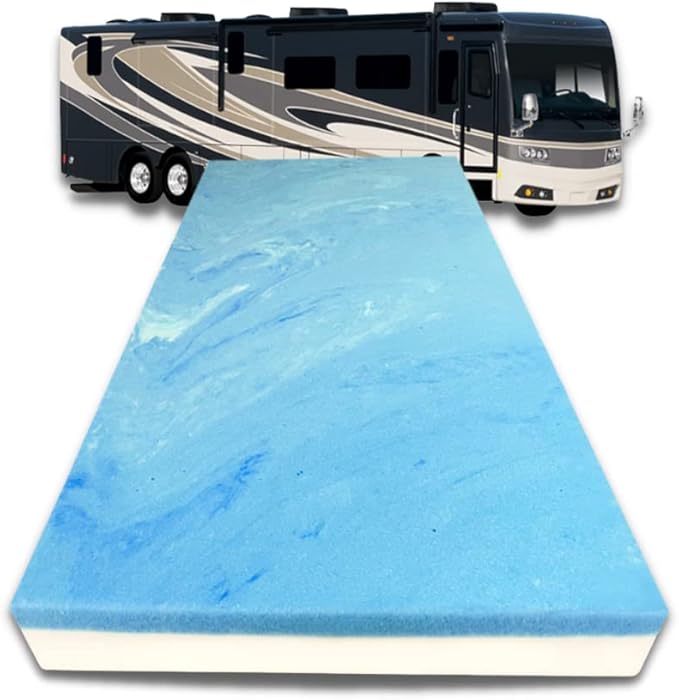 FoamRush 6-Inch Bunk (42" x 80") Mattress Gel Memory Foam RV Mattress Replacement, Medium Firm, Comfort, Pressure Relief, Made in USA, Travel Camper Trailer Truck, Cover Not Included