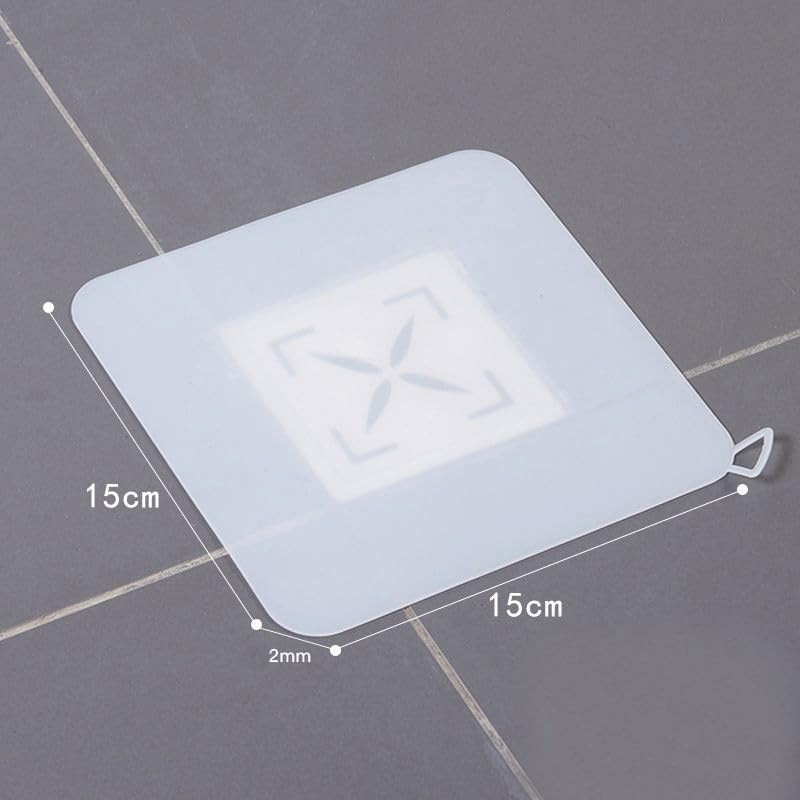 2 Pieces 6 x 6 Inch Silicone Tub Stopper Floor Drain Cover Sewer Anti-Odor Mat Deodorizing Drain Plugs for Kitchen, Bathroom and Laundry