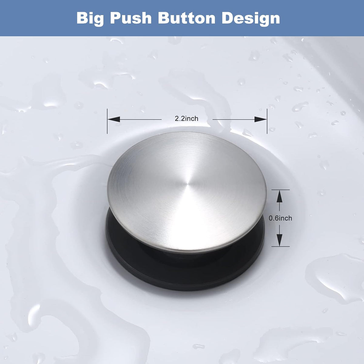 ARCORA Bathroom Sink Drain Brushed Nickel Pop Up Drain with Overflow Vanity Vessel Sink Clicker Drain Stopper